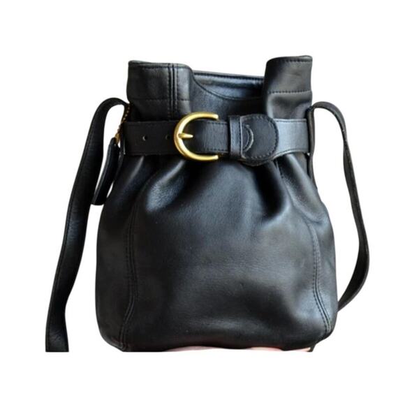 Coach Handbags - RARE Vintage Coach Black Full Grain Glove Tanned Leather Belted Pouch 4156 w COA